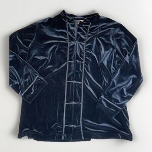 Units Woman Black Velvet Jacket‎ Frog Close Mandarin Collar Size 1X